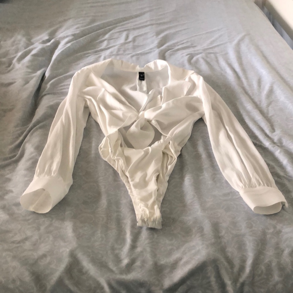 White dress shirt bodysuit